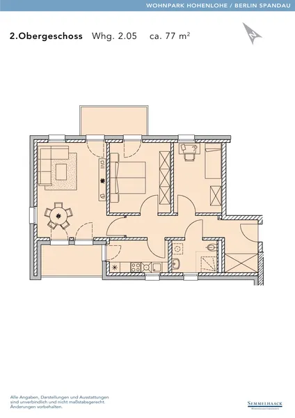 Moderne 3-Zimmer-Wohnung mit Loggia und Aufzug am Spandauer Stadtrand — photo 1